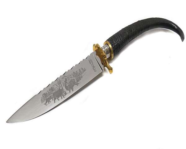 Coltello Fox 652 con manico corno di camoscio originale - immagine 3