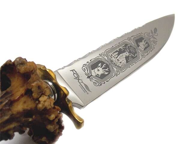 Coltello Fox 653 manico in corno di cervo originale - immagine 3