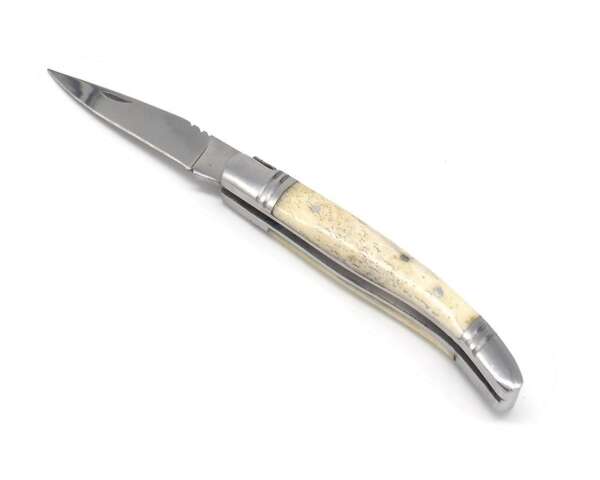 Coltello modello francese manico in osso chiaro lama 7,5 cm