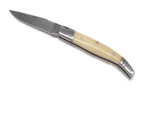 Coltello modello francese manico in osso chiaro