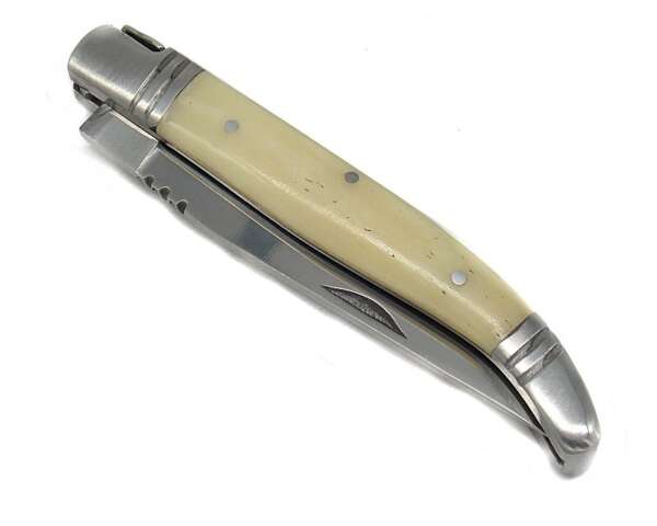 Coltello modello francese manico in osso chiaro - immagine 2
