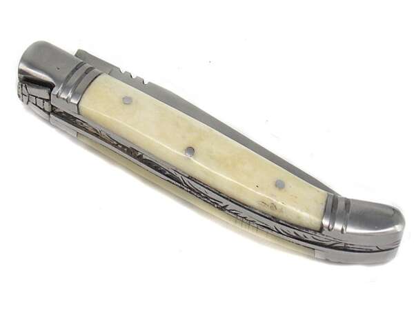 Coltello modello francese manico in osso chiaro - immagine 3