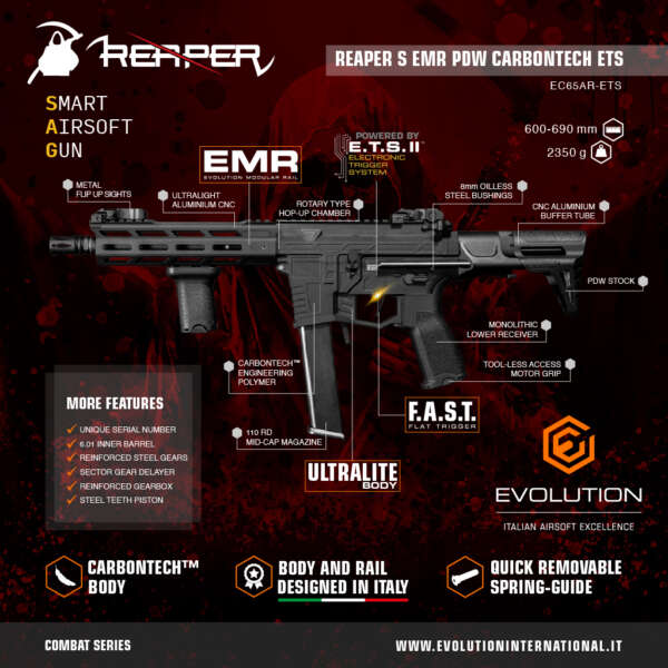 EVOLUTION REAPER S EMR PDW CARBONTECH ETS - immagine 3