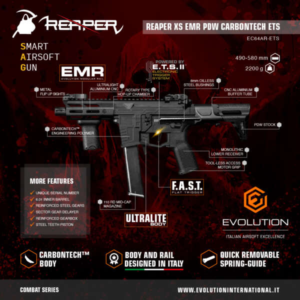 EVOLUTION REAPER XS EMR PDW CARBONTECH ETS - immagine 2