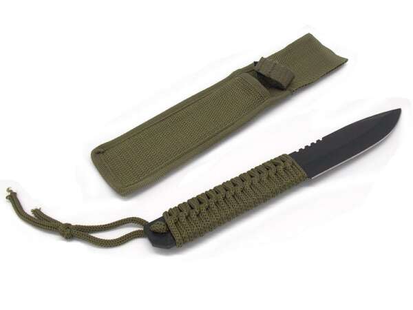 Coltello Caccia Lama Fissa con Manico Rivestito in Corda - immagine 2
