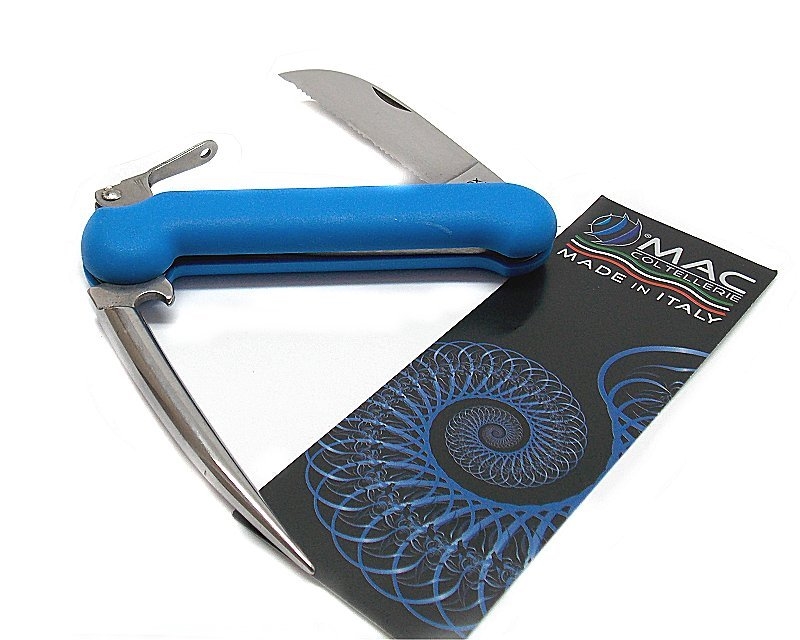 Coltello Mac da barca manico in gomma modello Sailor