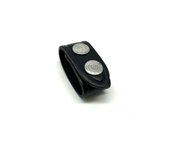 Distanziale Vega cuoio 1V00 doppio bottone passante per cinturone - NERO-U