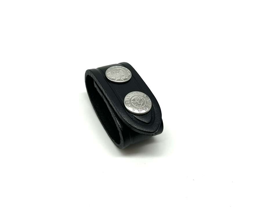 Distanziale Vega cuoio 1V00 doppio bottone passante per cinturone - NERO-U