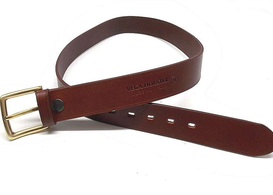 Cintura Vega in cuoio liscio cm 4 altezza 1C00 - MARRONE-XL