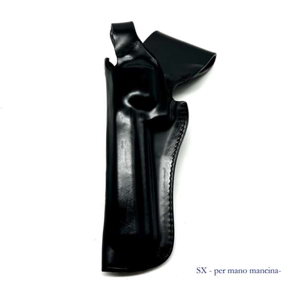 Fondina Vega cuoio da fianco P103 per revolver 6 pollici - NERO-SX - immagine 2