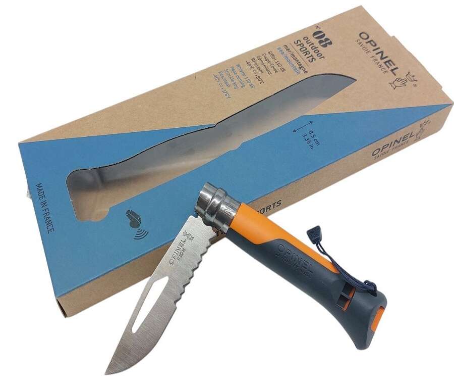 Coltello Opinel outdoor numero 8 manico arancio grigio