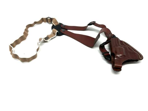 Fondina Vega cuoio ascellare O103 revolver 2,5 - MARRONE-DX - immagine 3