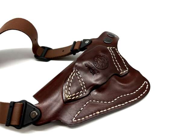 Fondina Vega cuoio ascellare O104 per revolver 4 pollici serie O1 - MARRONE-SX - immagine 6
