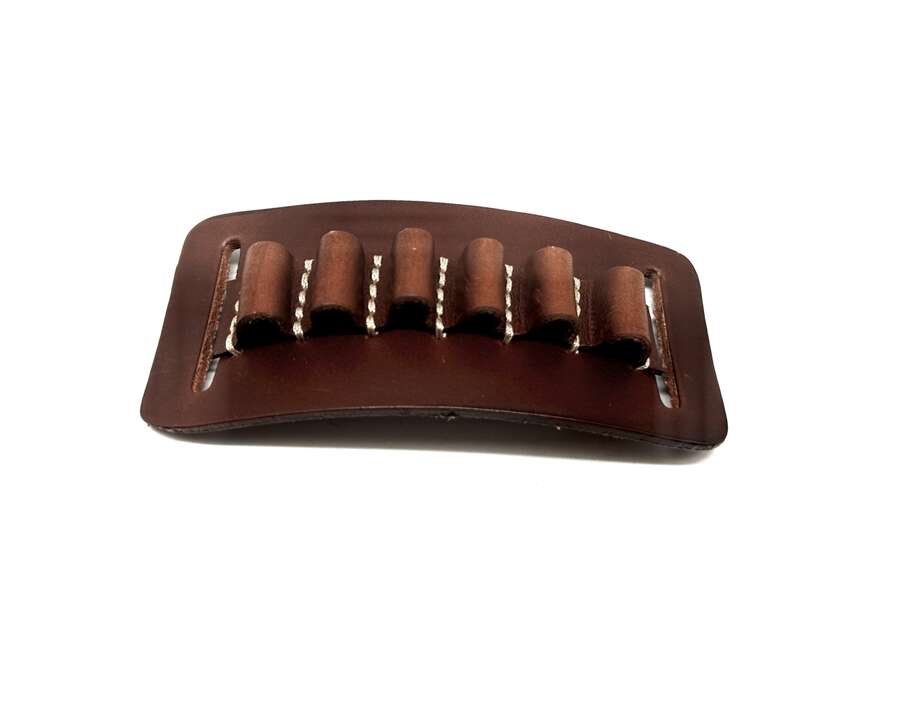Porta colpi Vega cuoio a striscia 6 posti 1P11 calibro 38 357 - MARRONE-U