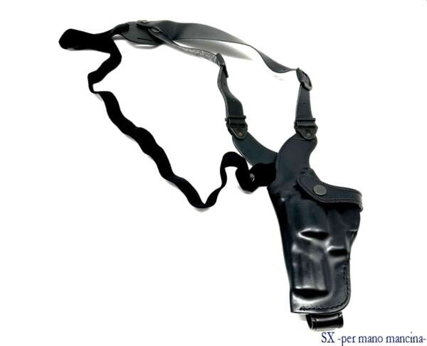 Fondina Vega cuoio ascellare AA112 per revolver 2,5 pollici - MARRONE-SX - immagine 2