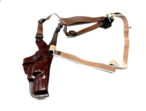 Fondina Vega cuoio ascellare AA112 per revolver 2,5 pollici - MARRONE-SX - immagine 4