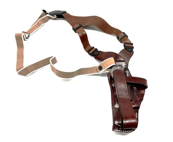 Fondina Vega cuoio ascellare AA112 per revolver 2,5 pollici - MARRONE-SX - immagine 6