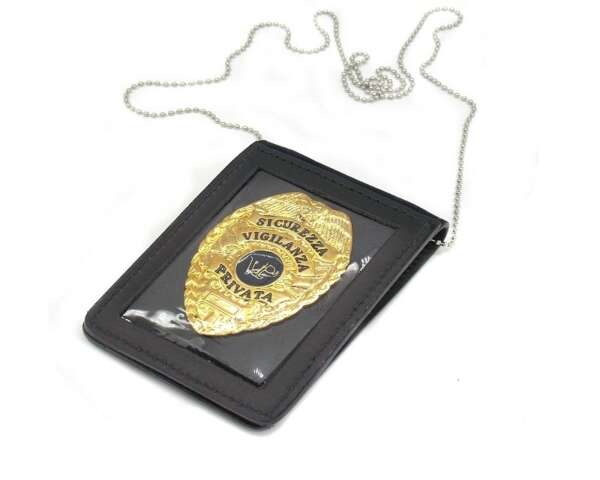 Porta placca Vega a taschino 1WL48 con placca Vigilanza Privata