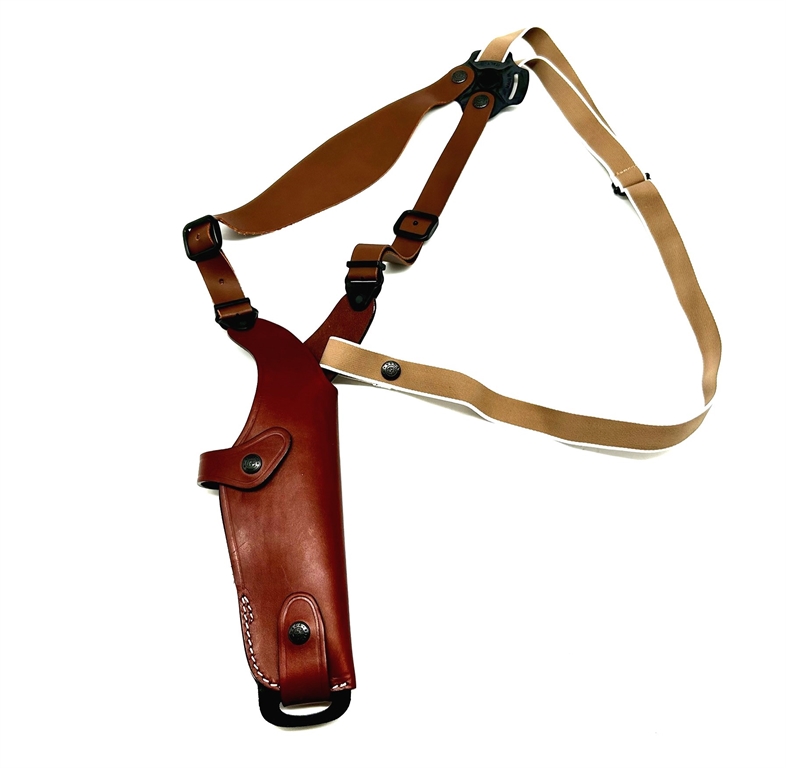 Fondina Vega cuoio ascellare AE150 per Glock Beretta Sig Sauer - MARRONE-DX