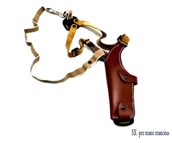 Fondina Vega cuoio ascellare AE152 per Beretta Glock Sig sauer - NERO-DX - immagine 2