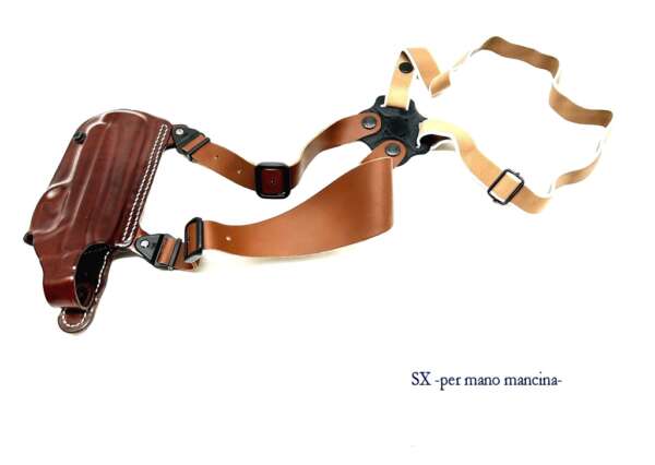 Fondina Vega cuoio ascellare O157 per beretta 90 two 98A1 - MARRONE-SX - immagine 5