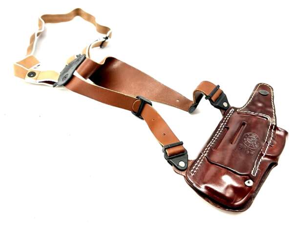 Fondina Vega cuoio ascellare O157 per beretta 90 two 98A1 - immagine 6