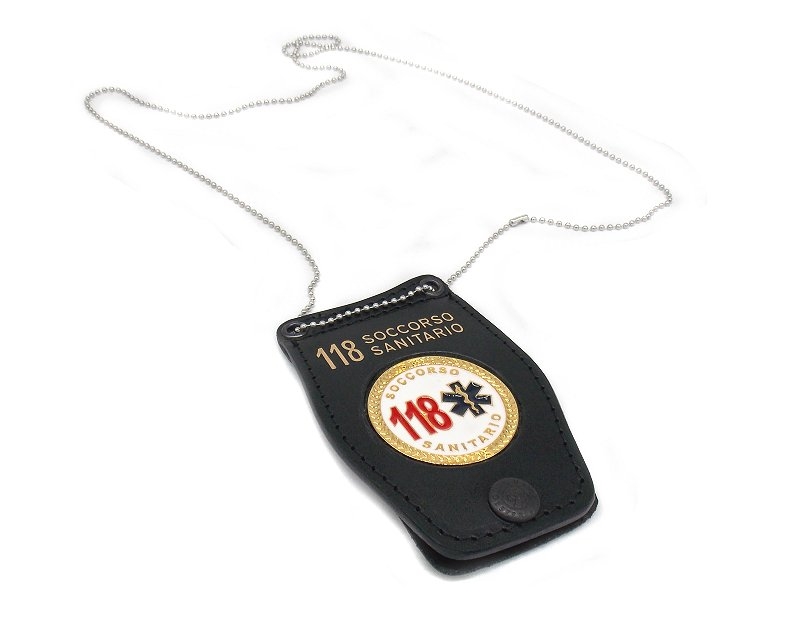 Porta placca Vega a collana 1WB55 con placca 118 Soccorso Sanitario