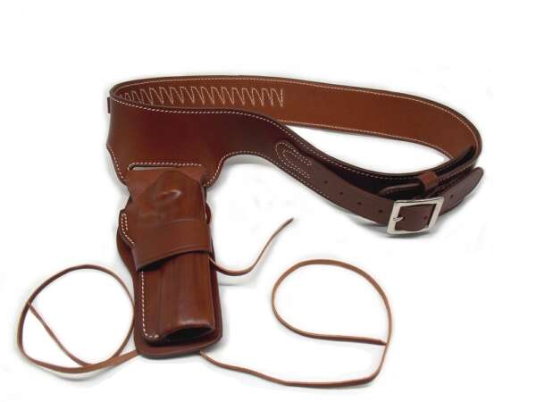 Cintura Vega cuoio western con fondina per revolver 38-357 Magnum da 6 pollici 1CA50 - M