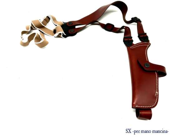 Fondina Vega cuoio ascellare AE151 Beretta 84 Sig Sauer Walter - NERO-DX - immagine 5