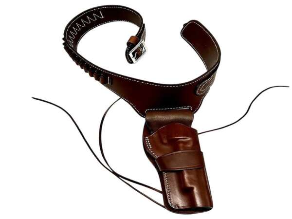 Cinturone Vega cuoio western cowboy 1CA52 per revolver singola azione da sei pollici e mezzo - M