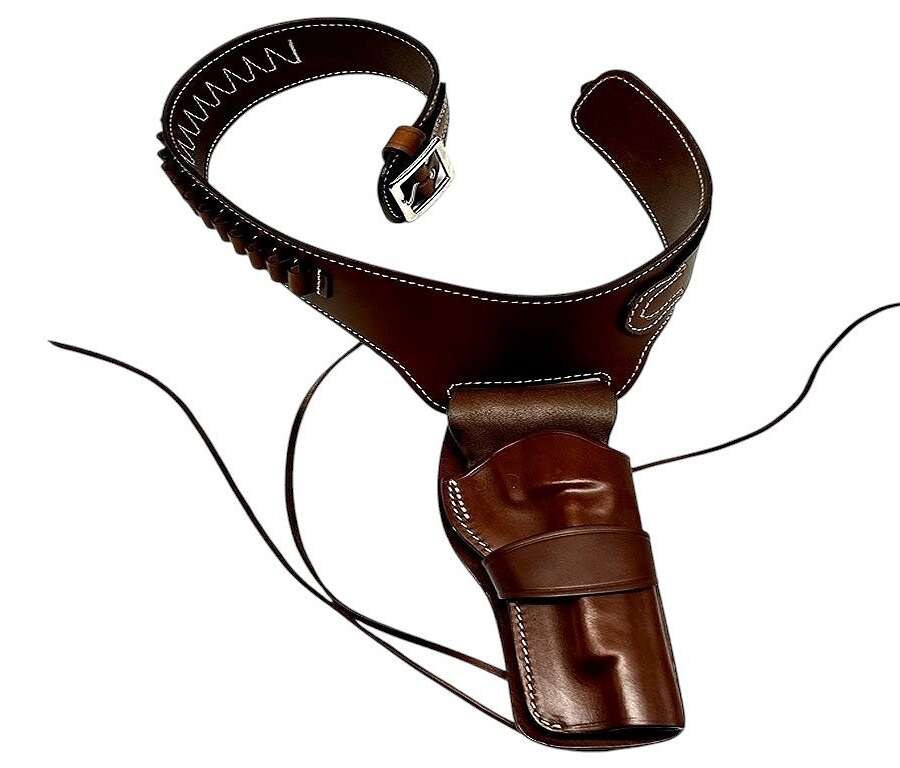 Cinturone Vega cuoio western cowboy 1CA52 per revolver singola azione da sei pollici e mezzo - M