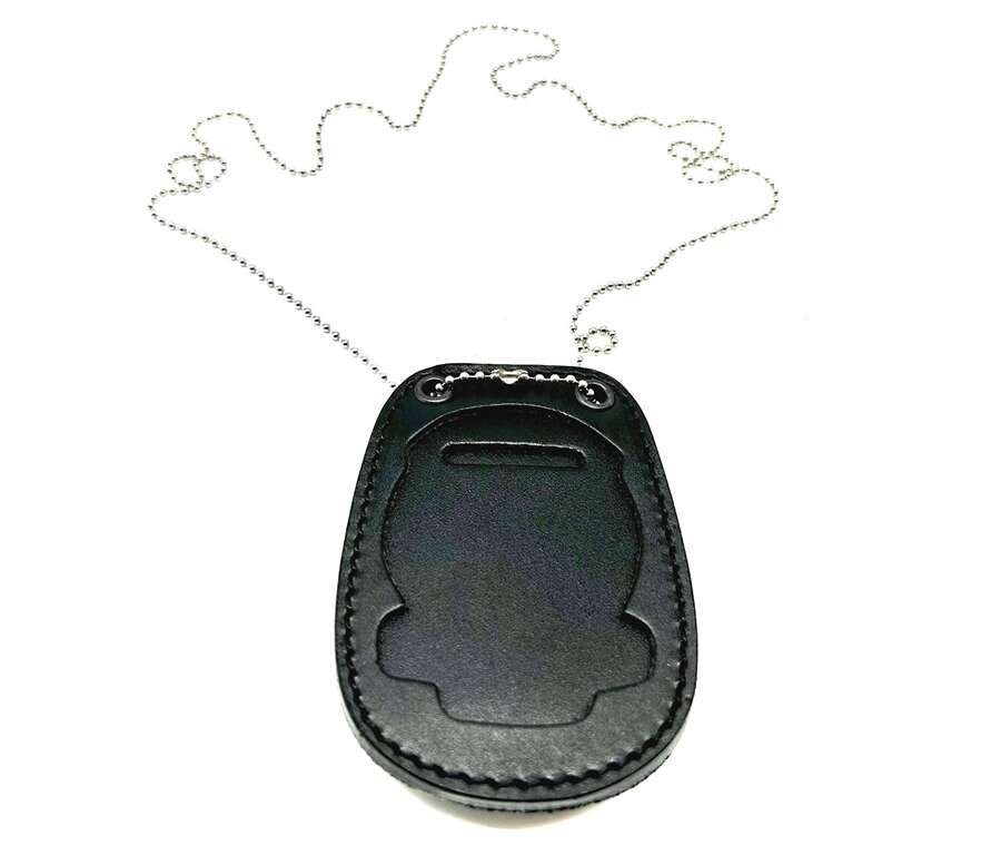 Porta placca Vega cuoio 1WB53 con catenella guardia di finanza