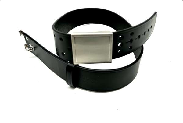Cinturone Vega cuoio 2 fori 1V57 per vigilante - BIANCO-M - immagine 2