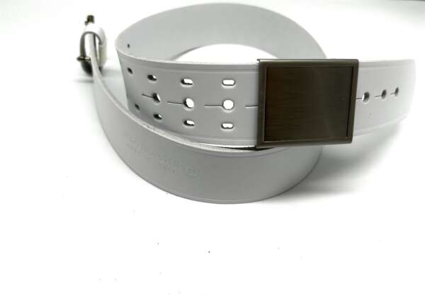 Cinturone Vega cuoio 2 fori 1V57 per vigilante - BIANCO-M - immagine 4