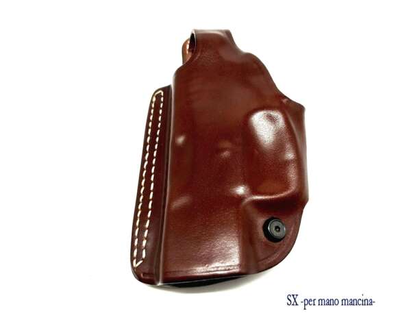 Fondina Vega cuoio biuso N160 N116 per Walther PPS serie N1 - MARRONE-DX - immagine 2