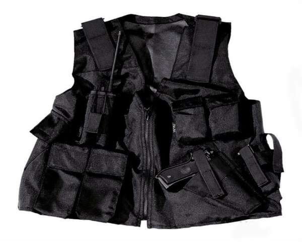 Gilet Vega tattico 2ET00 cordura PER MILITARI - NERO-SX