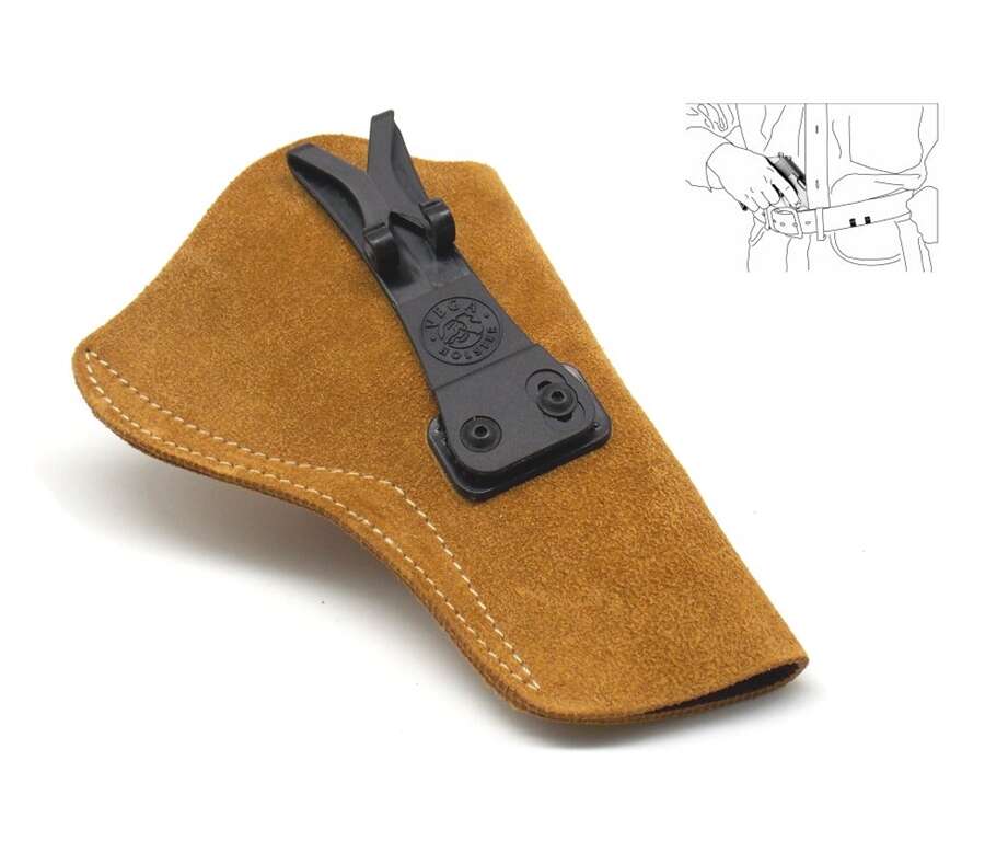 Fondina Vega cuoio interna sottocamicia IU334 revolver 4 pollici - DX