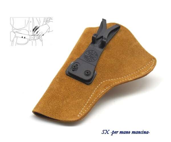 Fondina Vega cuoio interna sottocamicia IU334 revolver 4 pollici - DX - immagine 4