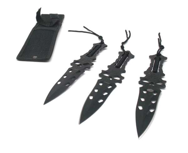 Set 3 coltelli lancio neri SCH