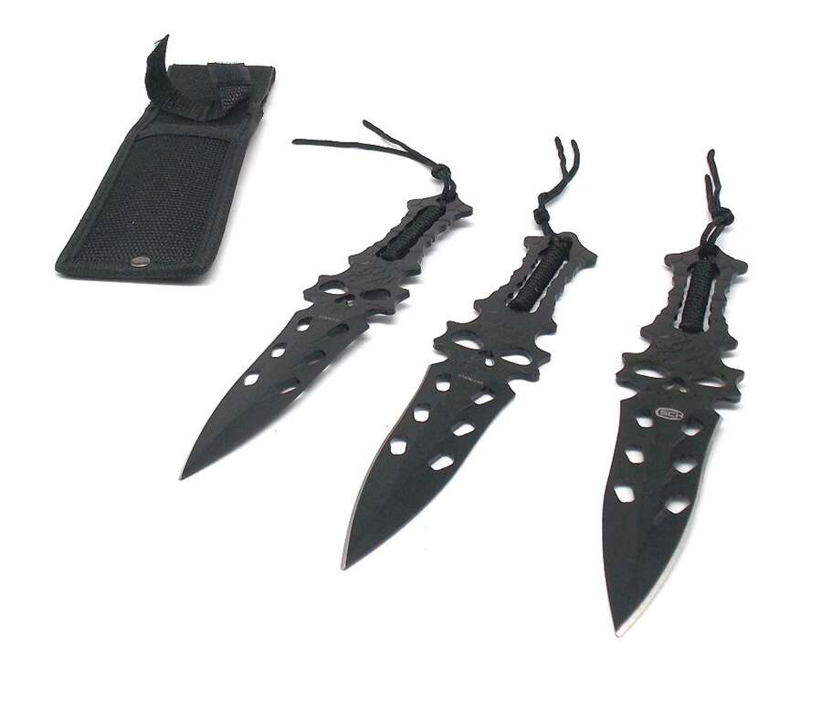 Set 3 coltelli lancio neri SCH