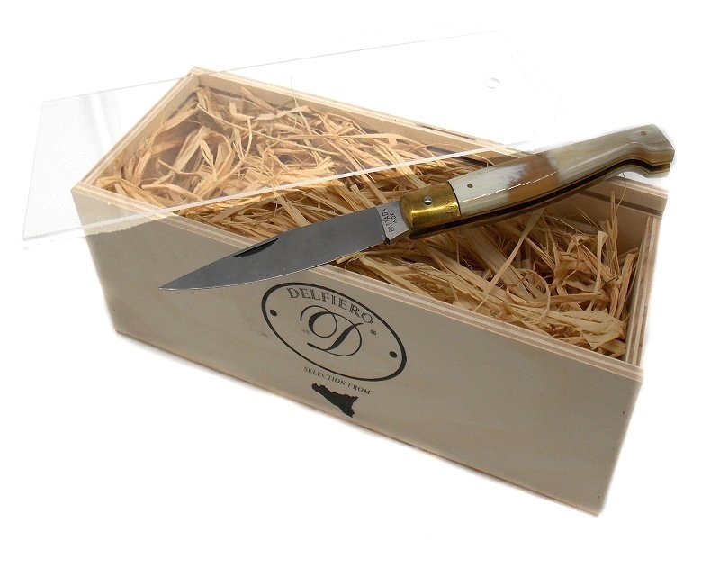 Coltello bistecca Pattada 22 cm in corno con scatola Delfiero Selection From