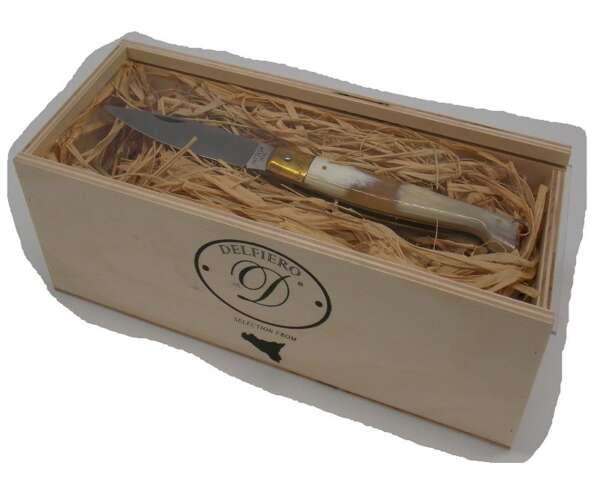 Coltello bistecca Pattada 22 cm in corno con scatola Delfiero Selection From - immagine 3