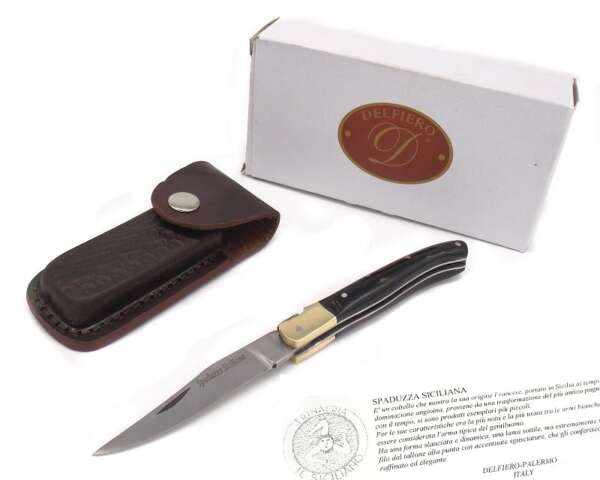 Coltello Spaduzza Siciliana manico in corno con fodero