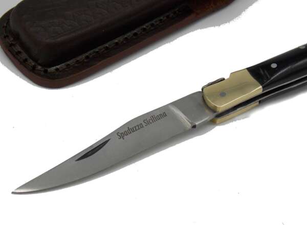 Coltello Spaduzza Siciliana manico in corno con fodero - immagine 2