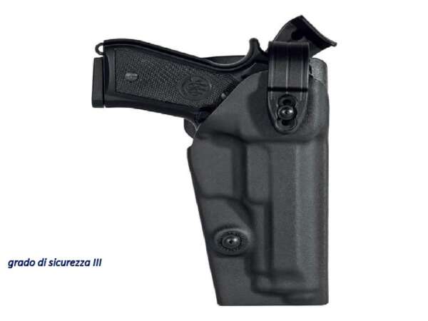 Fondina Vega polimero VKDS800 2 sicure Beretta 92 o 98 grado di sicurezza III - NERO-DX