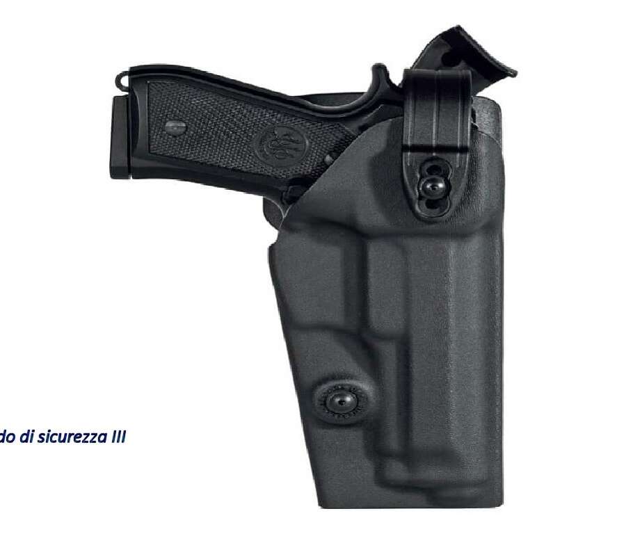 Fondina Vega polimero VKDS800 2 sicure Beretta 92 o 98 grado di sicurezza III - NERO-SX