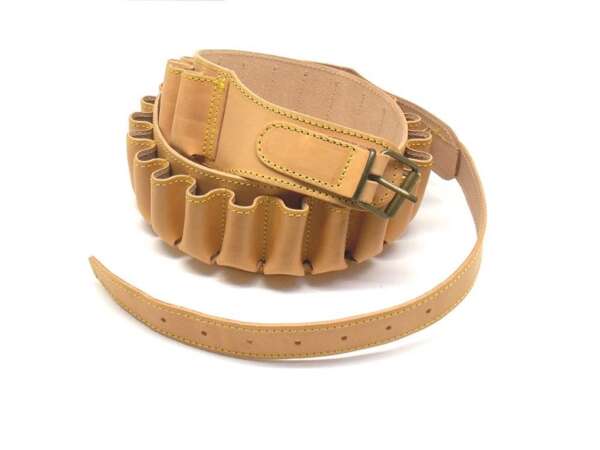 Cartuccera cuoio vacchetta naturale - CALIBRO12-30c