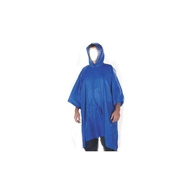 Poncho impermeabile con cappuccio - AZZURRO-U
