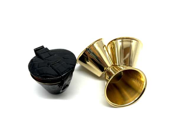 Set 4 bicchierini gold metallo B64 per liquore - immagine 4