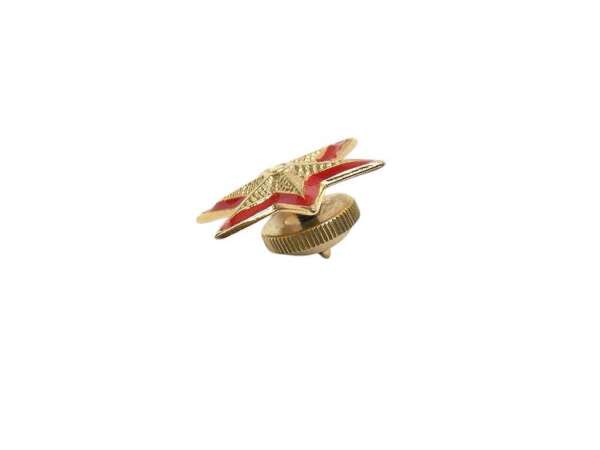Grado stella dorata 6 punte bordata rosso - immagine 2